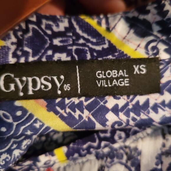 Gypsy 05 Silk Blouse Button Up Sleeveless Print - XS - Picture 4 of 5